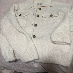 Madewell Cream Textured Cardigan